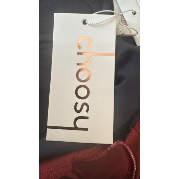 2/$30 NWT Choosy Size 12 Two-Tone Twist Front  Dress Black & Terra Cotta - Picture 8 of 16